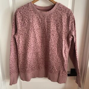 Tek Gear - Crewneck Animal Print Sweatshirt - Pink - Ladies Size Medium